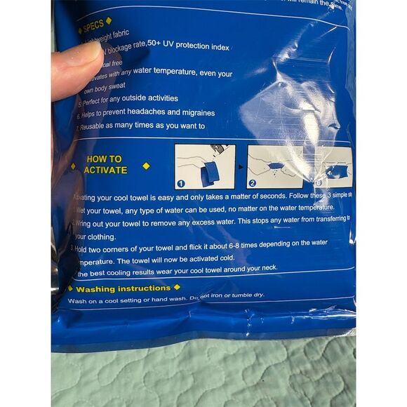 CoolTowel Cooling Towel Set Blue & Black 2-Pack - Picture 5 of 5